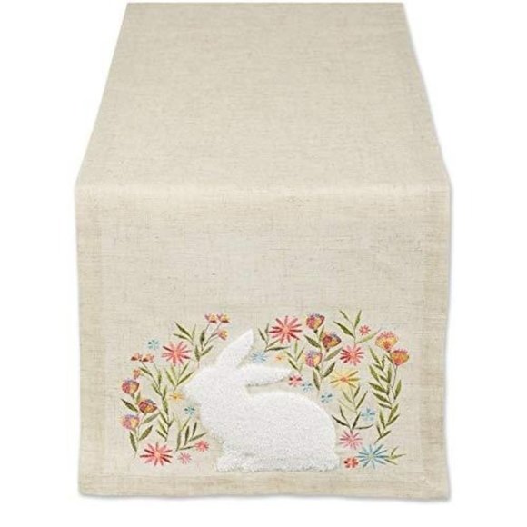 Easter Spring Embroidered Table Runner 14 X 70 New Bunny Only 2 Available - Picture 2 of 2